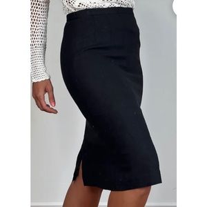 Eleanor P. Brenner 100% Wool Black Pencil Skirt